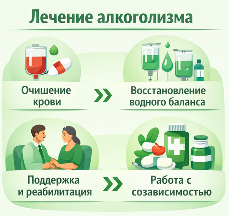лечение алкоголизма в Радужном Владимирская обл.. этапы